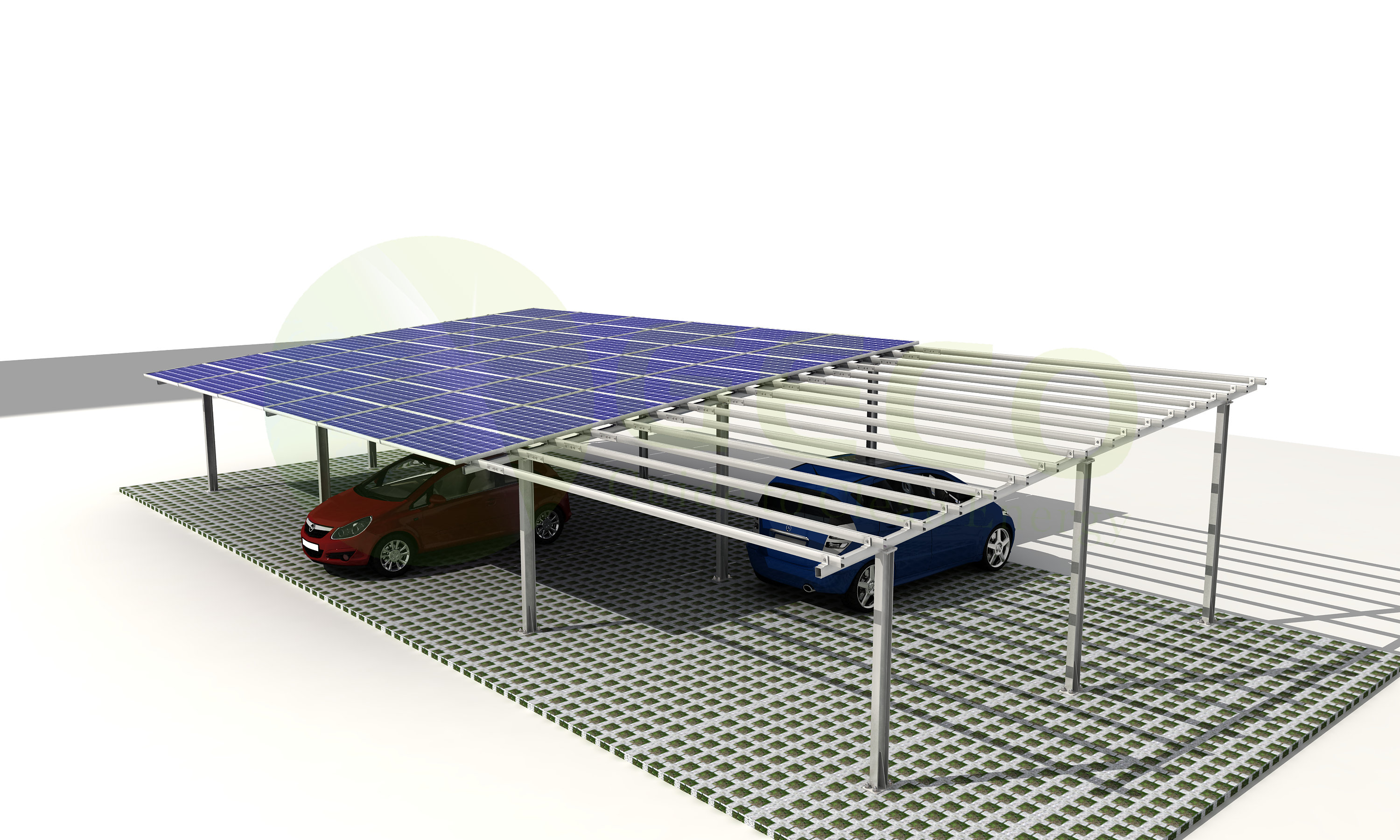Galvanized Steel Solar Carport